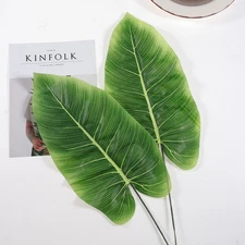 2 Pcs Evergreen Artificial Leaf Plants Fake Leaves Greenery Decor