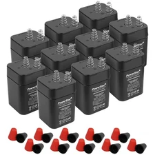 10 Pack of PowerStar 6V 5Ah AGM Sealed Lead Acid Batteries with Spring Terminals