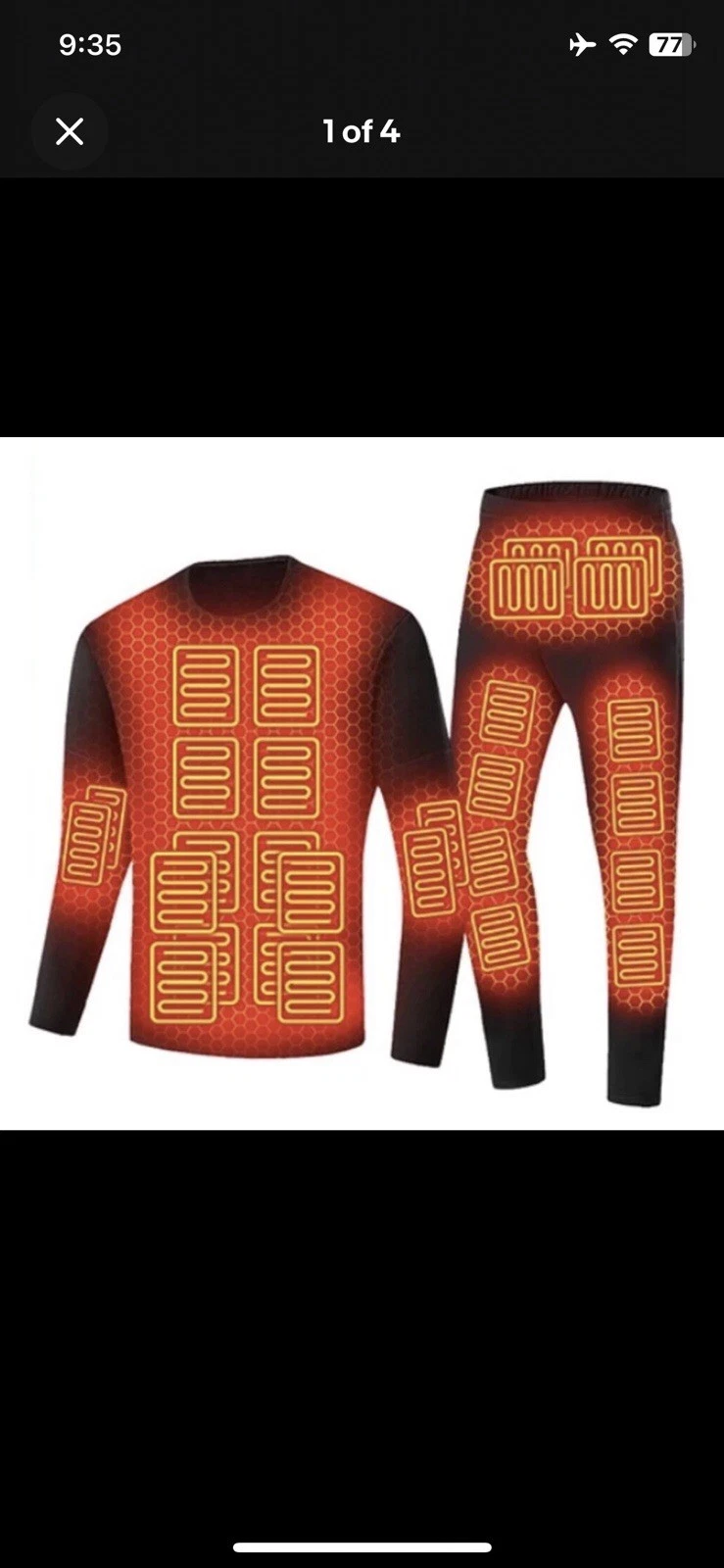 Heated Thermal Underwear-USB Electric Heated Clothing Winter Long Underwear ~5XL