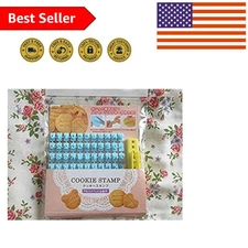 High-Quality ABS Biscuit Embosser - Custom Alphabet & Number Designs in Sky Blue