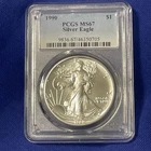 1990 American Silver Eagle 1 Oz PCGS MS67 Bright White Better Date