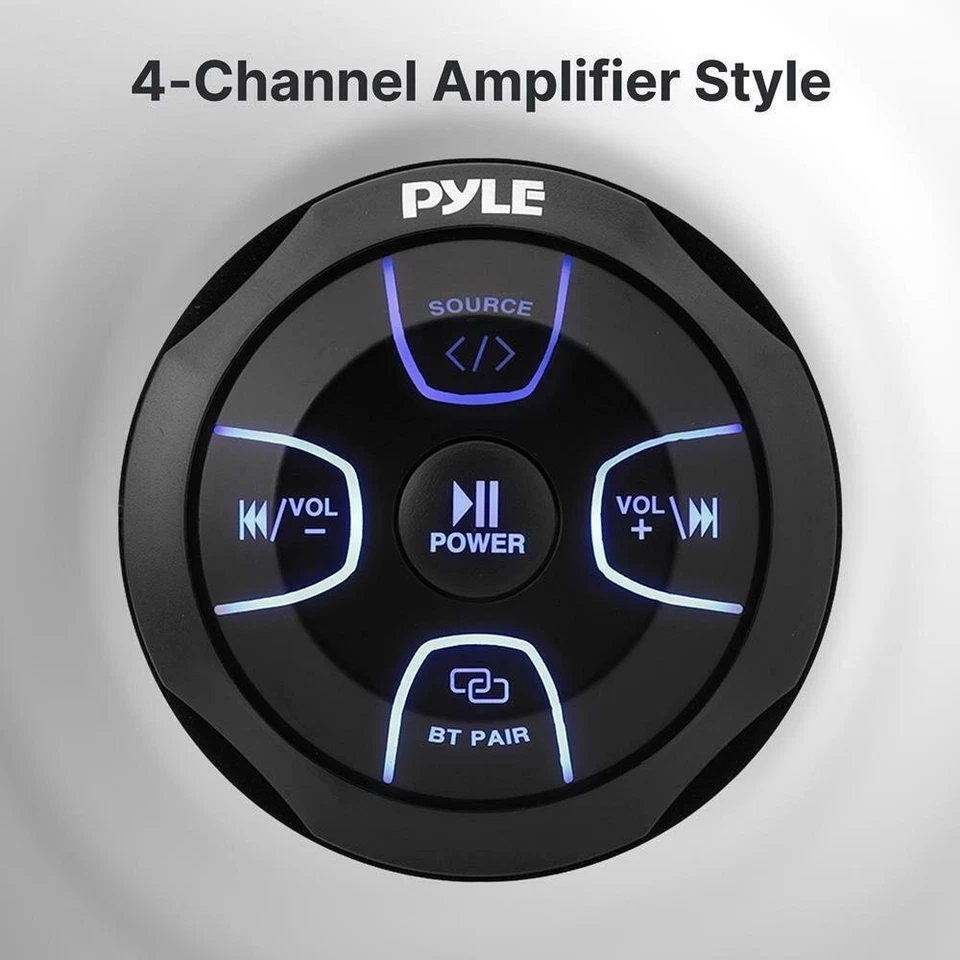 Pyle 300 Watt Amplified Wireless BT Audio Controller- Waterproof-Rated Marine - Image 2 of 4