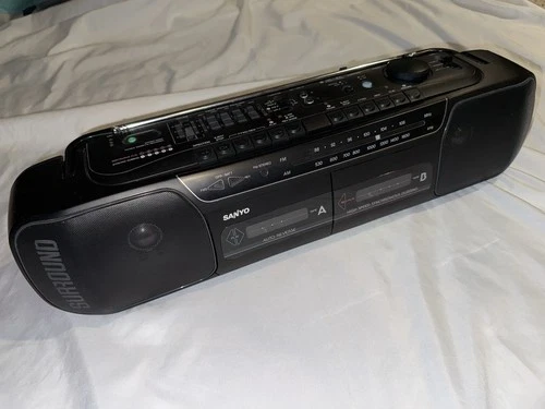 Vintage Sanyo MW738 Dual Cassette Surround Sound BoomBox