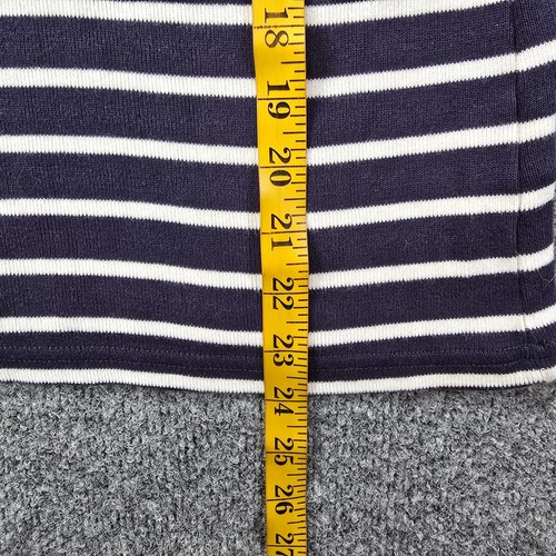 LL Bean Sweater Womens Size Large Blue Sailor Stripe Knit Casual Basic Career - Picture 6 of 9