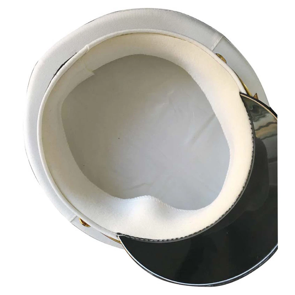 Disfraz Militar Sombreros Oficial de la Marina Gorras Adulto Blanco Militar Sombreros Regalo Foto 4 de 4