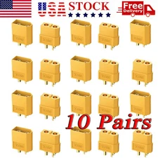 XT60 Bullet Connectors Gold Plated RC Lipo DIY Plug Power Battery XT-60 10Pairs