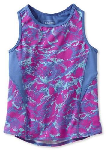 LL Bean Fitness Tank Top Lilac Aqua Blue Athletic Sports Sleeveless Girls 10 - Afbeelding 1 van 4