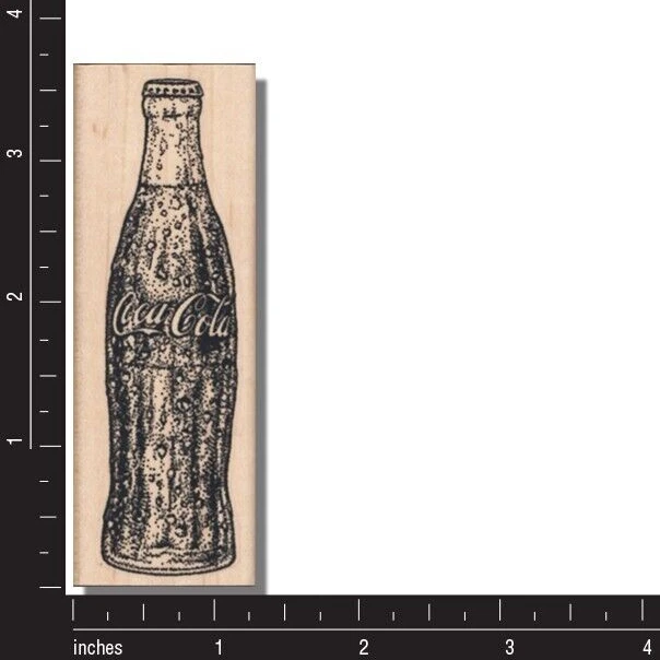 Резиновый штамп, ВИНТАЖНАЯ БУТЫЛКА ГАЗИРОВКИ, старая бутылка кока-колы, поп, кока-кола, напитки, еда - Изображение 2 из 2