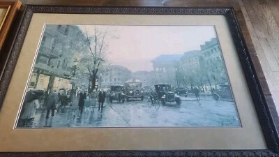 Thomas Kinkade PARIS TWILIGHT Artist Girrard Framed Picture Painting VTG Frame - Image 1 of 4