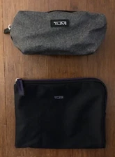 TUMI for Delta Mini Case Zip Small Toiletries Cosmetic Travel Kit Bags Lot 2