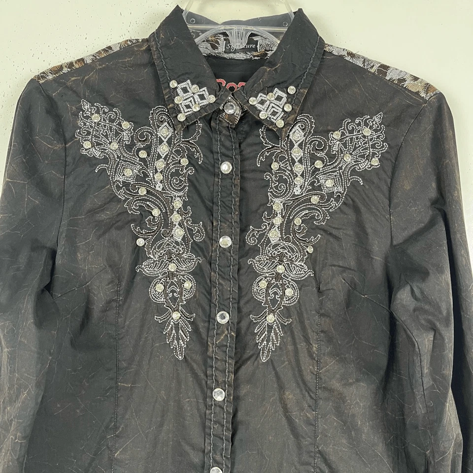 Roar 装饰西方衬衫女式小号刺绣水钻动物印花 — 第 2/4 张图片