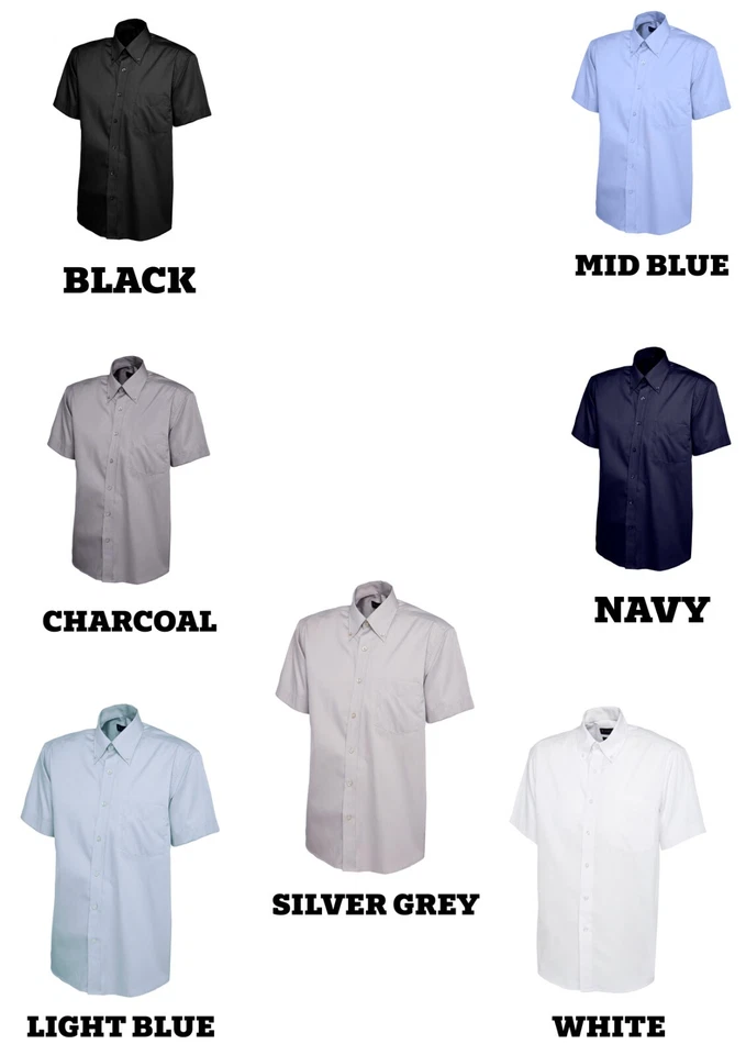 Personalizzato Stampato Pinpoint Oxford Mezza Manica Camicia Business Formale - Immagine 2 di 4