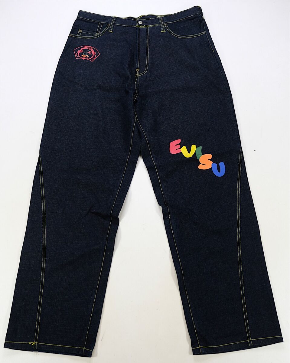 Rare VTG EVISU No. 2 Lot 0001 Fisherman Logos Denim Jeans Rare VTG EVISU No. 2 Lot 0001 Fisherman Logos Denim Jeans