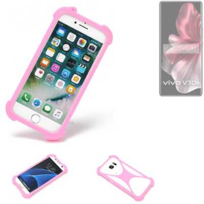 Schutzring für Vivo V30e Global Silikoncase Softcase Bumper Schutz Hülle pink