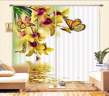3D Yellow Butterfly ZHUA831 Animal Photo Curtain Window Blockout Fabric Amy 2023
