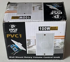 Pyle Home PVC1 Wall Mount Rotary Volume Control Knob - 100W (White) - NEW