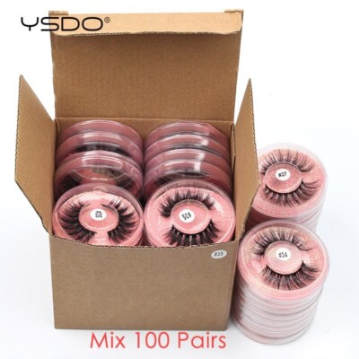 YSDO Mink Lashes Wholesale 20/30/40/50/100 Pcs 3D Eyelash Thick Fake Natural USA