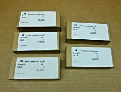 LOT OF 10 NIB GE IKU2S 2 POLE TERMINAL BLOCK 5 BOXES OF 2 PIECES (6 LOTS AVAIL)