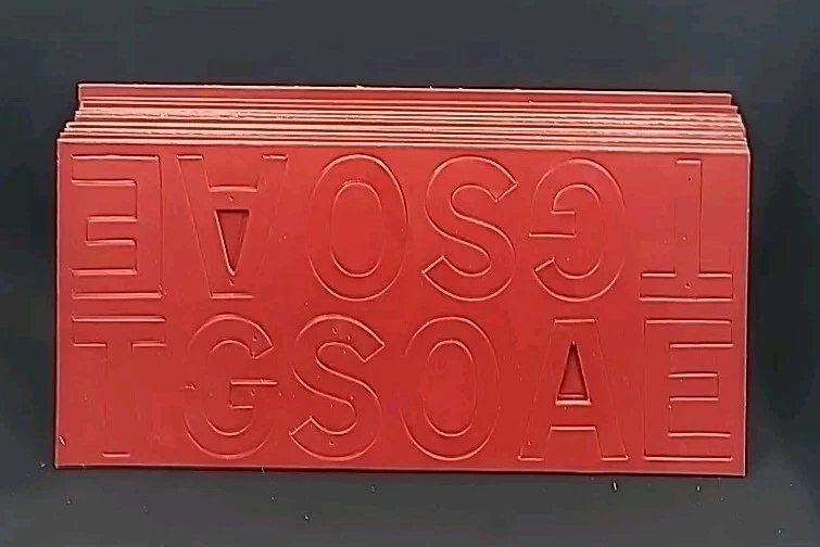 Letras de exhibición troqueladas vintage HALLCRAFT N0. 150 Estilo Gótico Talla 2" Rojo Surtido Foto 4 de 4