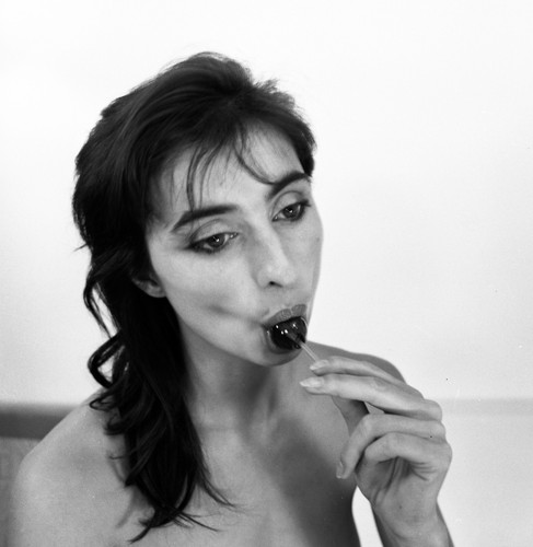 nude girl w lollipop, unusual, 1970s vintage fine art negative!