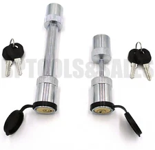 5/8" HITCH PIN & 1/4" TRAILER COUPLER LOCK SET KEYED ALIKE SAME KEY OPEN/LOCK