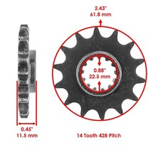Black Drive Chain & Sprocket Kit For Suzuki DR-Z125 / KLX125 | 14T Front, 51T Rear, 428 Chain