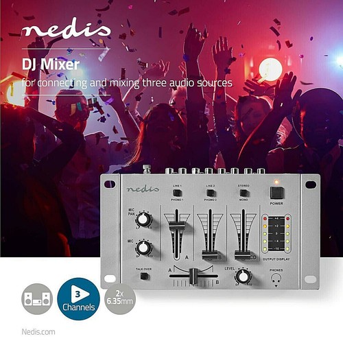 MIXER 3 CANALI STEREO CON CROSSFADER E TALKOVER DJ KARAOKE LED CONTROLLER CH - Imagen 2 de 8