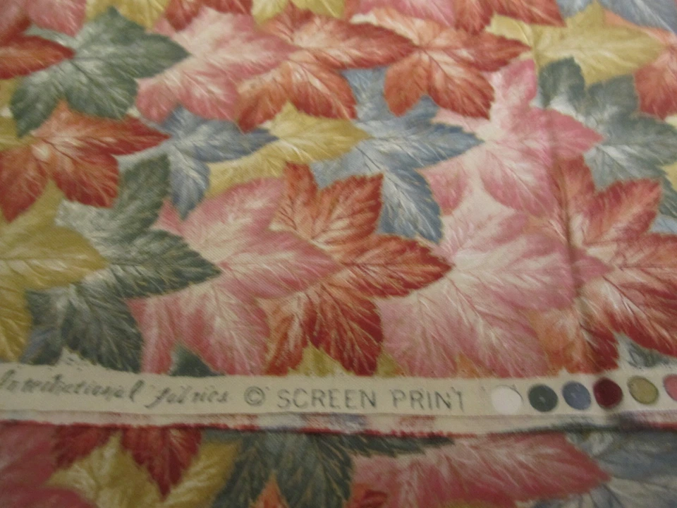 Cotton Fabric Windsor Collection Hoffman Fabrics Fall Leaves Screen Print 18"x44 - Image 3 of 4