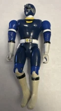 1997 Power Rangers Turbo Repeating Turbo Punching Blue Turbo Ranger Bandai W/Gun