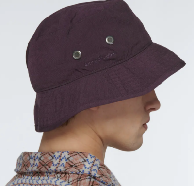 Acne Studios Face Motif Nylon Bucket Hat Acne Studios Face-motif bucket hat in black - Black|C40071BLACK main image 4