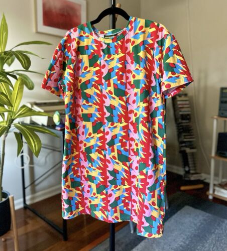 Nooworks Macarena Tee Dress Colorful Print Cotton Stretchy Mini NWOT Size M - Picture 3 of 8