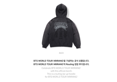BTS ARIRANG ZIP-UP HOODIE KOREA フーディ S BTS WORLD TOUR ARIRANG Zip-up Hoodie Korea - A-KPOP