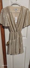 Ever New Melbourne Amina Petite Metallic Mini Dress Gold Size0Petite Party Dress