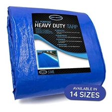 Blue Waterproof Tarp – Heavy Duty 5 MIL Thick Outdoor Tarpaulin Cover - 20x20