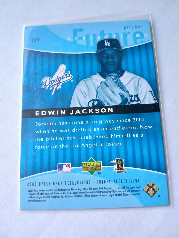Edwin Jackson 2005 Upper Deck Reflections Future Reflections Blue /75 DODGERS - Image 2 of 2