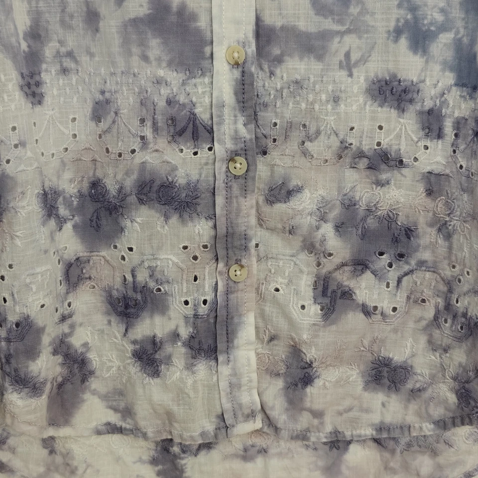 Camisa Anthropologie Pilcro Cate Tie Dye Ojales Botón Frontal Talla XS Azul Púrpura Foto 4 de 4