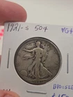 New Listing1921-S 50C Walking Liberty Half Dollar