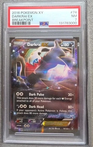 POKEMON CARD DARKRAI EX 74 XY BREAKPOINT #74 VINTAGE GRADED PSA 7