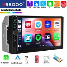 7 inch Double 2 DIN Car Stereo Radio Android Auto Apple CarPlay Touch Screen USB