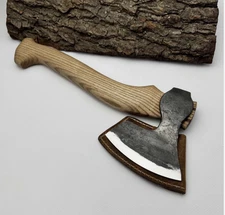 Hand-Forged Carving Hatchet | 52100 Steel Wood Carving Axe with Ash Wood Handle