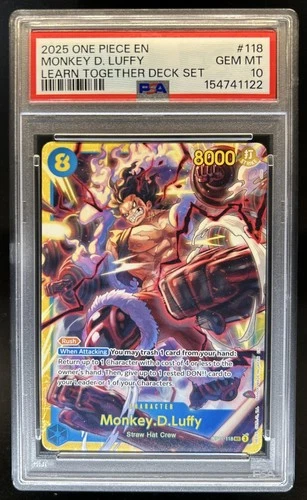 2025 One Piece Monkey.D.Luffy Secret Rare Learn Together #OP11-118 PSA 10