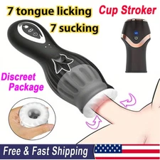 Vibration Massager Automatic Male Rotating Body Relax Sleeve for Men Black US