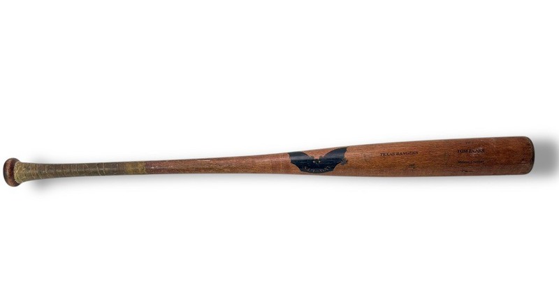 Tom Evans Game Used Texas Rangers SAM Bat Rideau Crusher