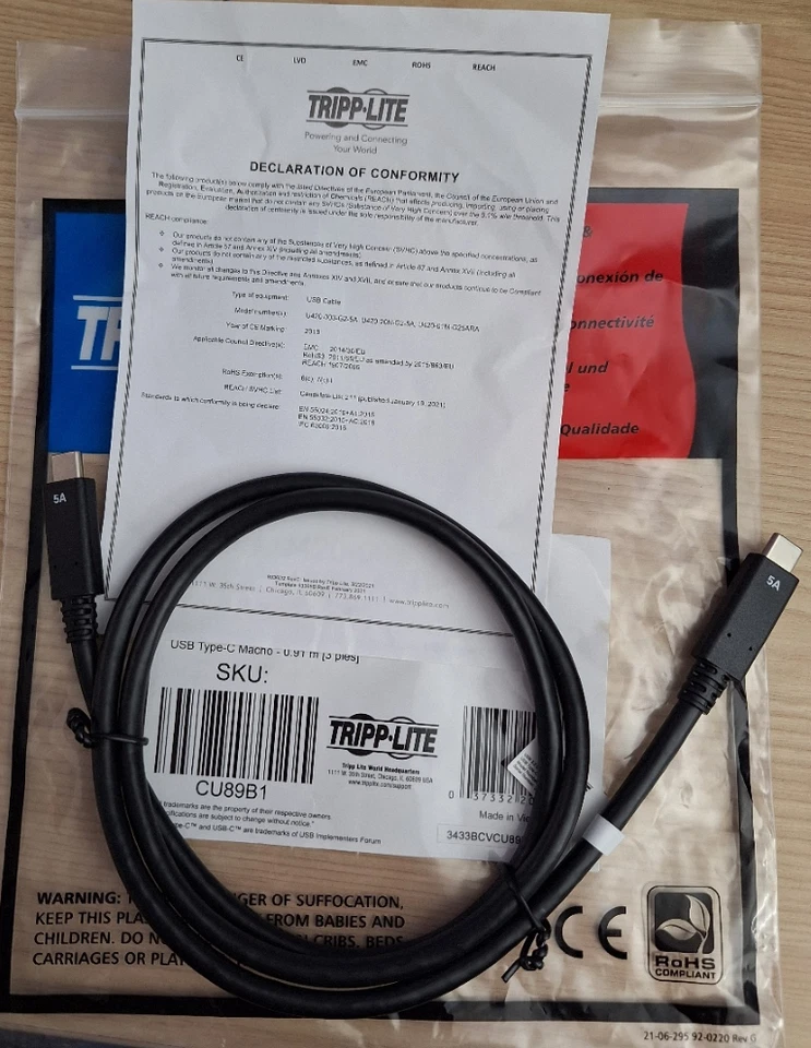 Super Fast USB-C Cable (M/M) - USB 3.2, Gen 2 (10 Gbps), 5A (100W) - Image 4 of 4