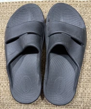 Oofos Ooahh Sandals Women's 10 Black Slip On Comfort Sport Recovery Slides Shoes