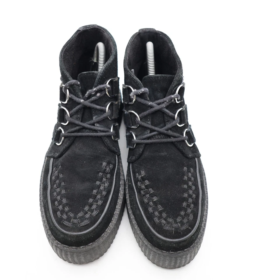 TUK Viva Mondo Para mujeres 9 Para hombres 7 Botas Con Cordones Negro Gamuza Plataforma Creepers Foto 2 de 4