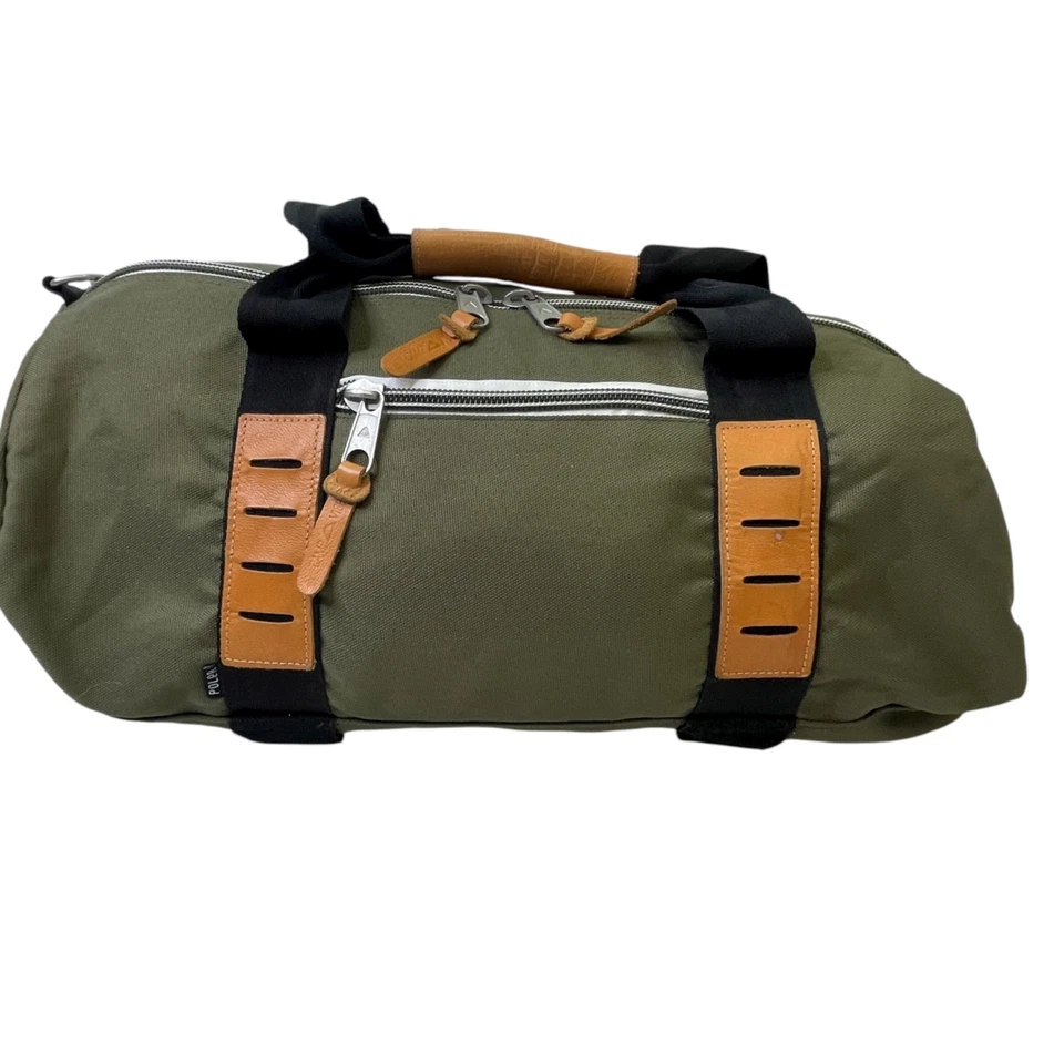 Bolso de Lona Poler Stuff Verde Marrón Nylon con Correa Exterior Camping Viaje Gimnasio Foto 3 de 4