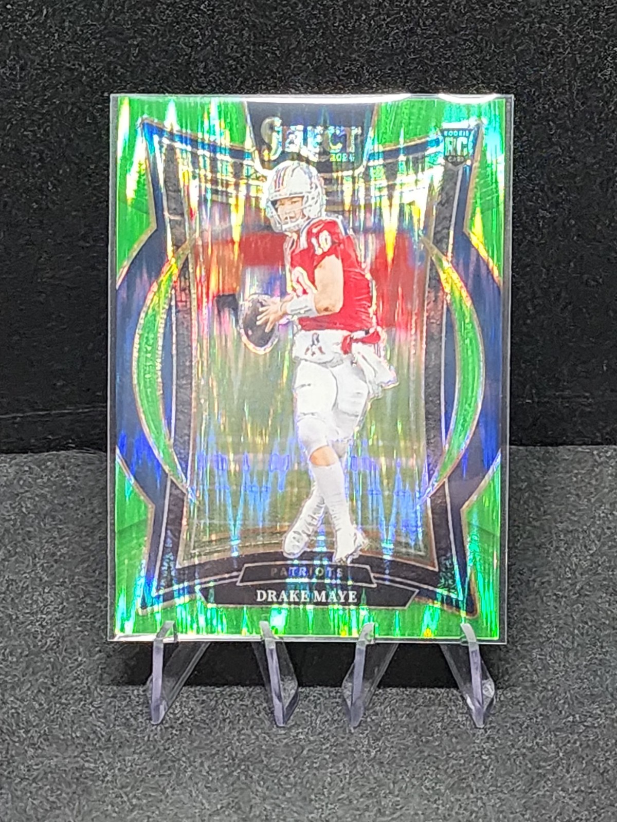 DRAKE MAYE 2024 SELECT CONCOURSE ROOKIE NEON GREEN SHOCK PATS RC /599