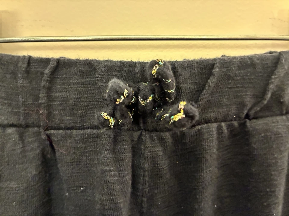 Pantalones de chándal Gymboree para niños niñas negros lisos con lazo metálico mezcla de algodón 4 Foto 3 de 4