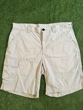 Columbia Men's Shorts 34 Omni-Shade Green Fishing Hiking Camping 9 Beige
